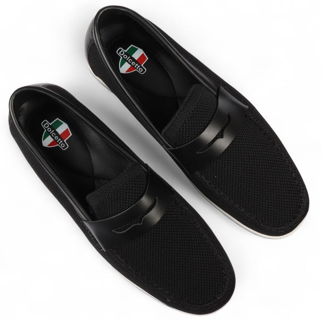 Men’s Black Breathable Loafers Lightweight Slip-On