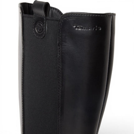 Tamaris Women’s Black Leather Knee High Platform Heel Long Boots - 25608-41