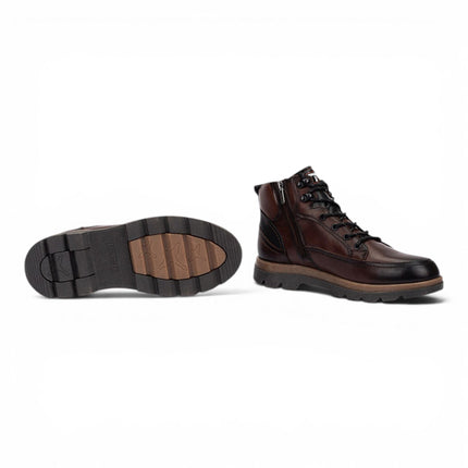 Pikolinos Men's Dark Brown Leather Lace-Up Ankle Boots - Vigo
