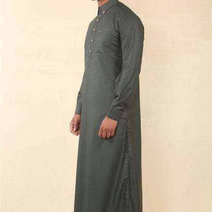 Men's Green Thobe Arab Saudi Emirati Islamic Clothing Jubba Robe