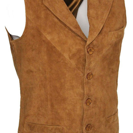 Mens Classic Smooth Goat Suede Leather Waistcoat-Exeter