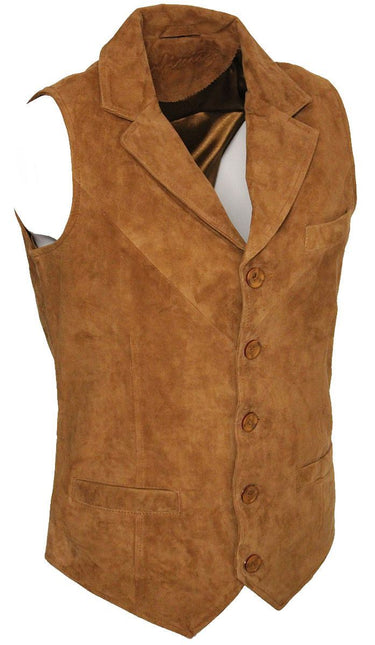 Mens Classic Smooth Goat Suede Leather Waistcoat-Exeter