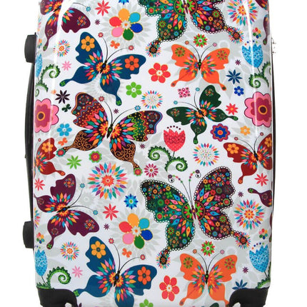 Hard Shell Printed Dual 4 Wheel Luggage Suitcase