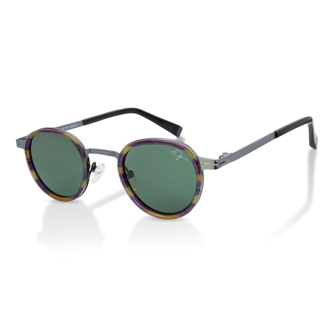 De-Gamme Purple Retro Round Polarized Sunglasses - Paris