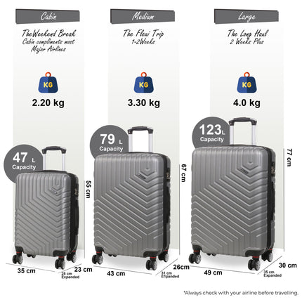 Expandable Hard Shell 8 Wheels Luggage Travel Cabin Bags Suitcase Set