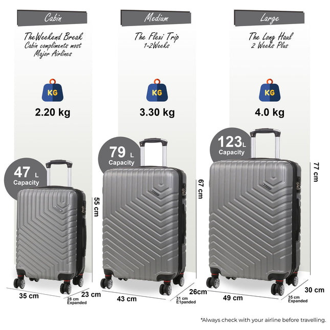Expandable Hard Shell 8 Wheels Luggage Travel Cabin Bags Suitcase Set