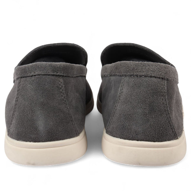 Men’s Durable Grey Slip-On Loafers with Cushioned Insole