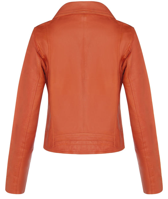 Womens Leather Classic Biker Brando Jacket-Baku