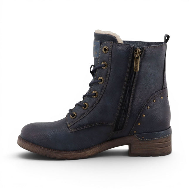 Mustang Women's Navy Warm Winter Lace-Up Ankle Boots - M0072014
