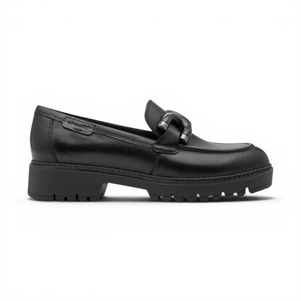 Tamaris Women's Black Leather Loafer Comfort Shoes - 24740-47