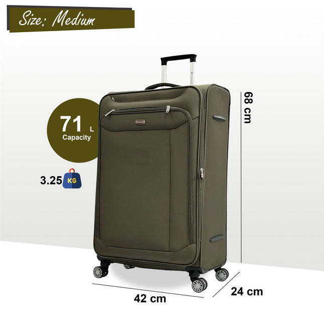 Soft Lightweight Dual 4 Wheel Suitcase Luggage