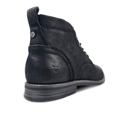 Windsorsmith Mens Black Leather Casual Chukka Ankle Desert Boots - Sebastien