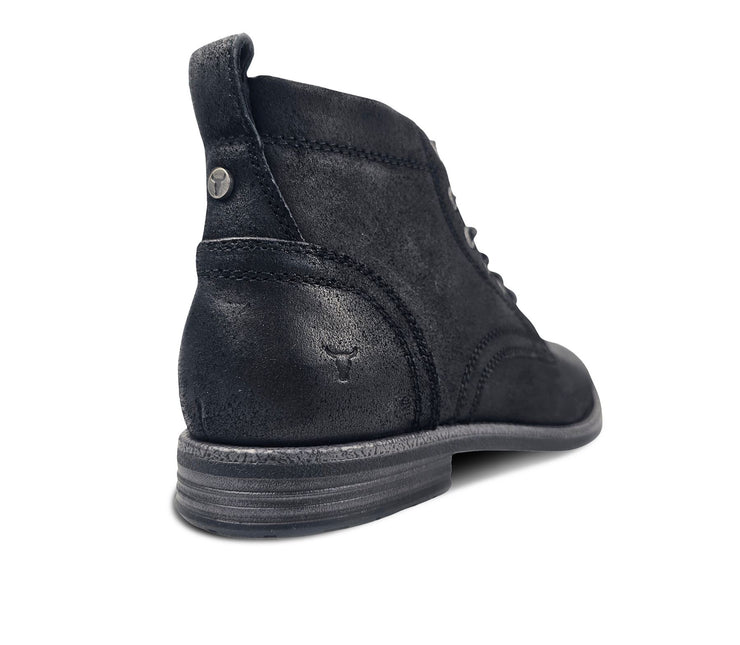 Windsorsmith Mens Black Leather Casual Chukka Ankle Desert Boots - Sebastien
