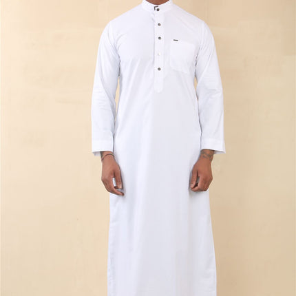 Men's White Thobe Arab Saudi Emirati Islamic Clothing Jubba Robe
