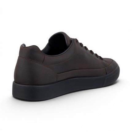 Ecco Men's Brown Leather Waterproof Trainer Sneaker Shoes - Soft 10