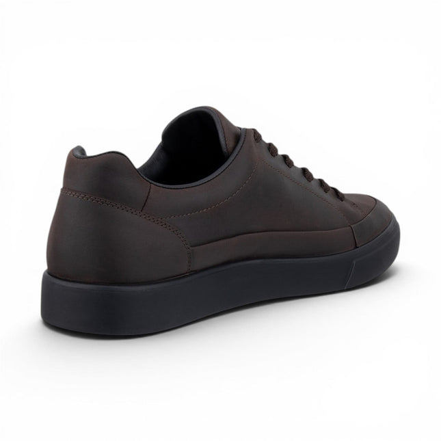 Ecco Men's Brown Leather Waterproof Trainer Sneaker Shoes - Soft 10