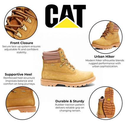 CAT (Caterpillar) Waterproof Colorado 2.0 Hiker Brown Leather Work Ankle Boots