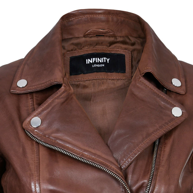 Womens Leather Biker Jacket-Stockholm