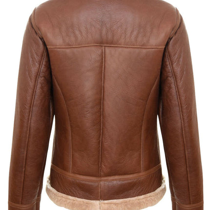 Womens Tan B3 Sheepskin Flying Jacket-Kano