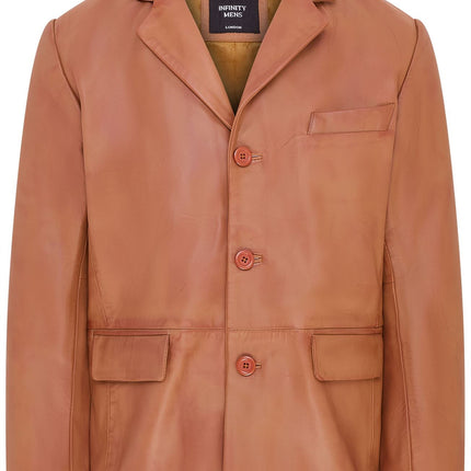 Mens Genuine Leather Blazer Soft Real Italian Tailored Vintage Jacket Coat