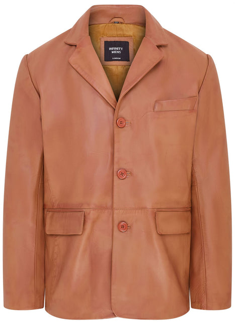 Mens Genuine Leather Blazer Soft Real Italian Tailored Vintage Jacket Coat