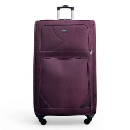 Soft Shell Lightweight Nylon Suitcase Set 4 Wheel Travel Case Holiday Bags