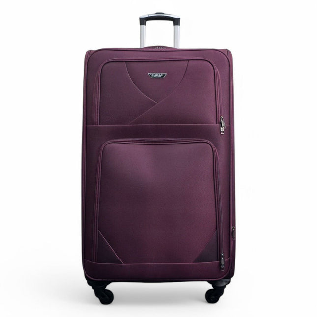Soft Shell Lightweight Nylon Suitcase Set 4 Wheel Travel Case Holiday Bags