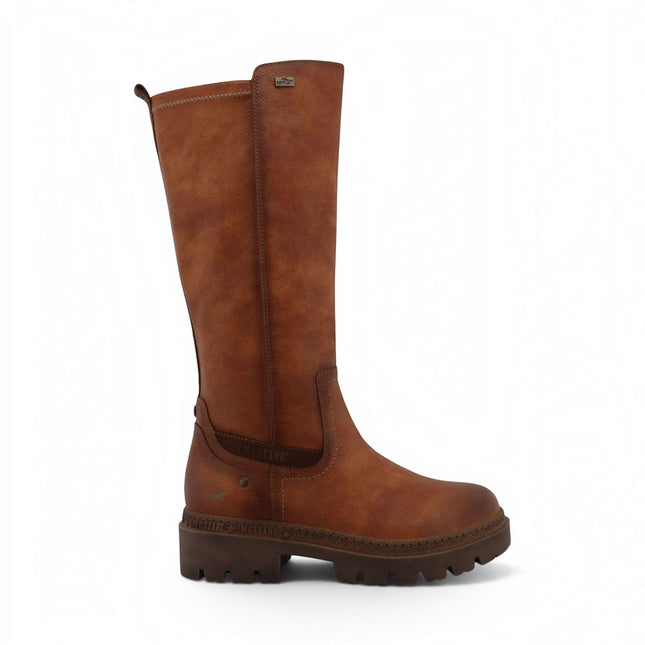 Mustang Women's Cognac Brown Knee High Chunky Long Winter Boots - M0062001