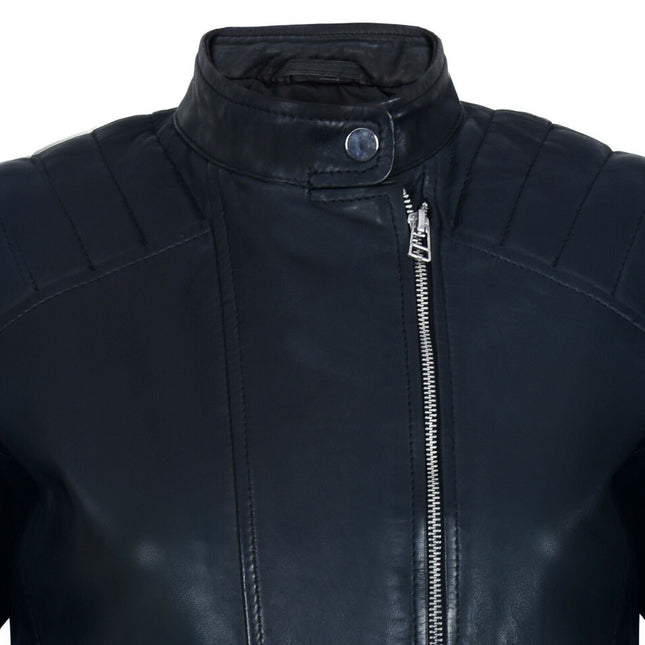 Womens Leather Biker Jacket-Celaya