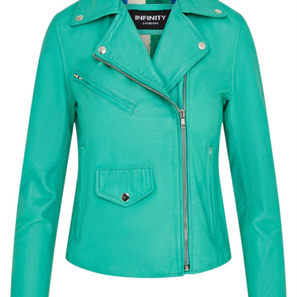 Women's Classic Brando Biker Leather Jacket - Broome