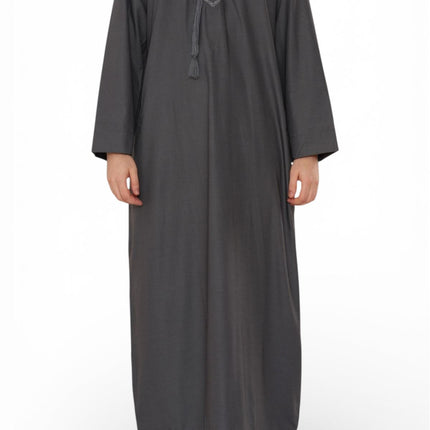 Men's Eid Grey Moroccan Thobe Robe Djellaba Ramadan Eid Jubba- HM10