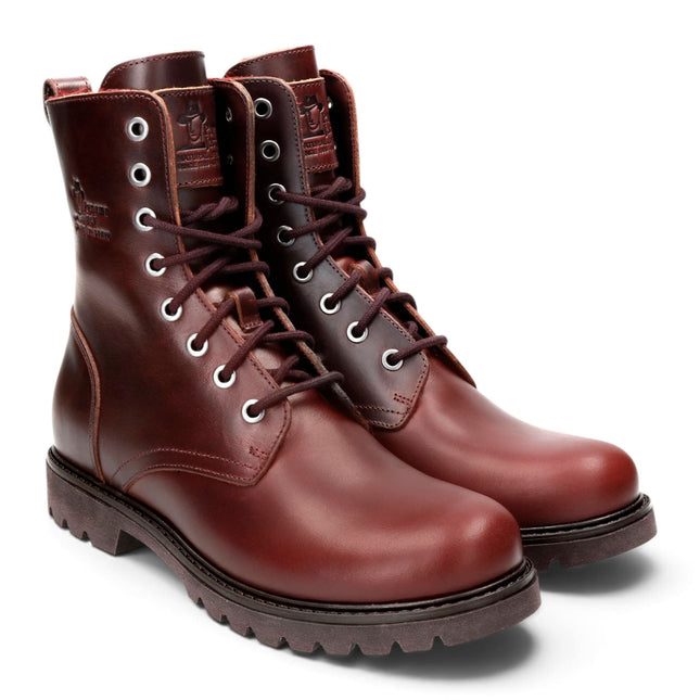 Panama Jack Women's Burgundy Waterproof Leather Warm Lace-Up Boots - Frisia-B45