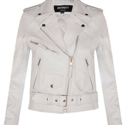 Women's Cowhide Brando Leather Biker Jacket-Murcia