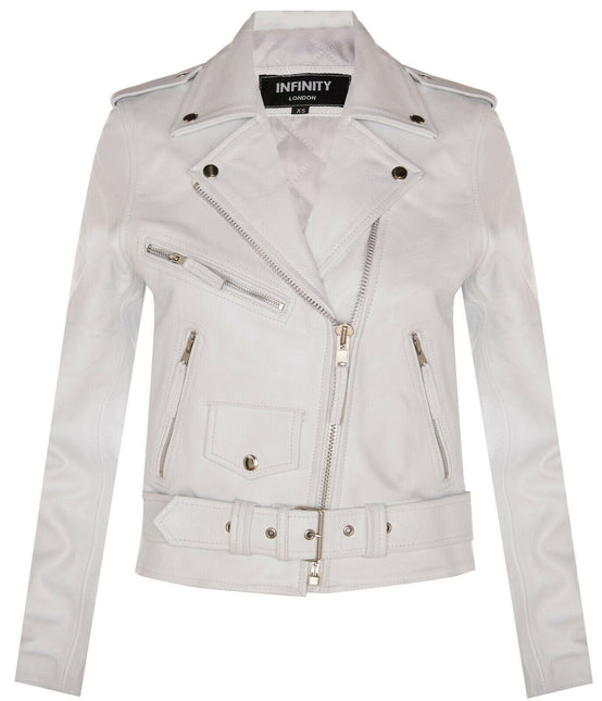 Women's Cowhide Brando Leather Biker Jacket-Murcia