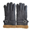 Infinity Leather Mens Brown Luxury Sheepskin Leather Gloves With Buckle