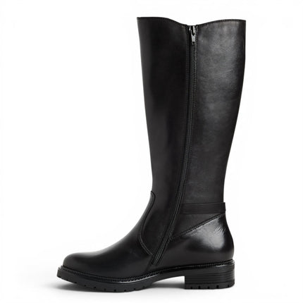 Tamaris Women’s Black Leather Knee High Platform Heel Long Boots - 25609-47