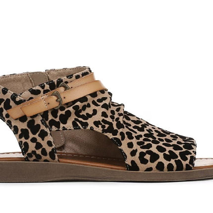 Blowfish Malibu Women's Brown Leopard Strappy Low Wedge Sandals - Denver