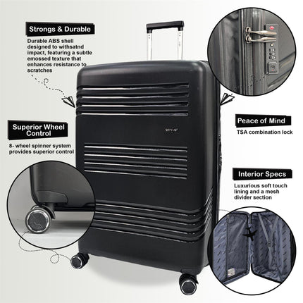 Hard Shell Cabin 4 Wheel Luggage TSA Travel Bag