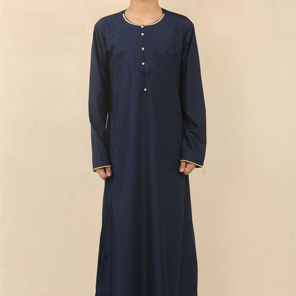 Kid's Boys Blue Omani Eid Thobe  Saudi Emirati Jubba Robe