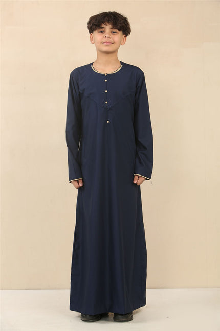 Kid's Boys Blue Omani Eid Thobe  Saudi Emirati Jubba Robe