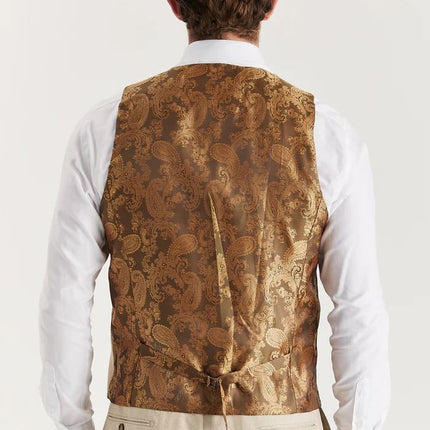 Men's Beige Lightweight Summer Wedding Party Waistcoat