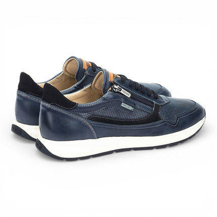 Pikolinos Men's Blue Leather Easy Wear Sneaker Trainers Shoes - Getafe