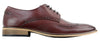 Mens Classic Oxford Brogue Shoes In Perforated Wine Leather