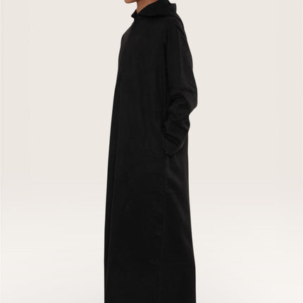 Kids Boys Hooded Eid Black Moroccan Jubba Robe Ramadan Eid Thobe - K-HM12
