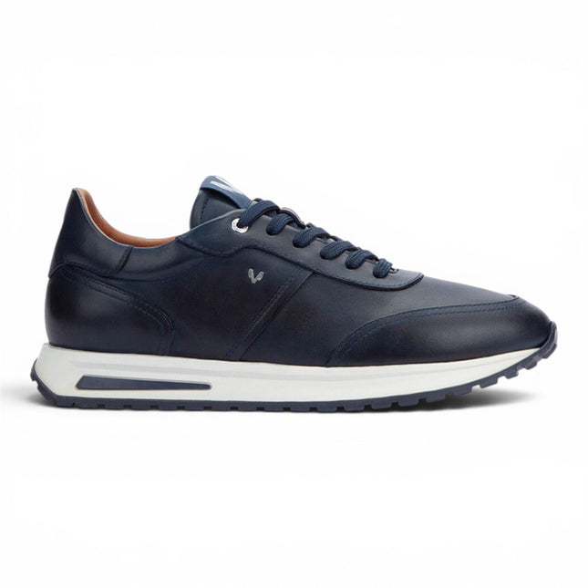 Martinelli Men's Blue Leather Sneakers Trainer Lace-Up Shoes - Hanbury