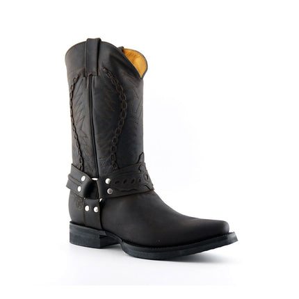 Grinders Mens Brown Leather Cowboy Boot - Galveston