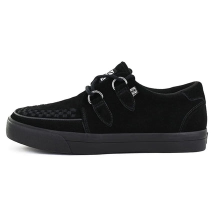 TUK Pointed Creeper Sneaker Black Suede Platform Shoes - A9178