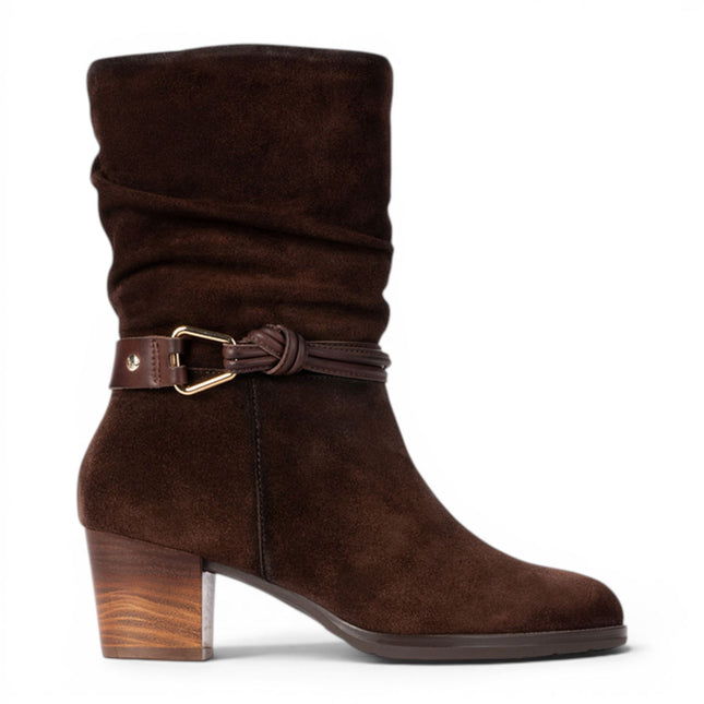Pikolinos Women's Dark Brown Leather Mid-Calf High Boots - Zamora