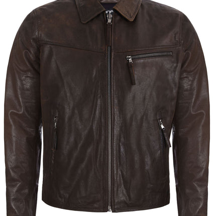 Men's Harrington Cow Hide Leather  Leather Jacket-Lima