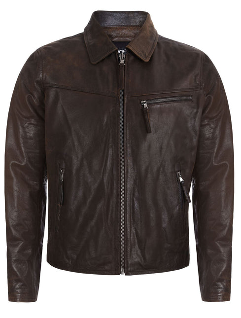 Men's Harrington Cow Hide Leather  Leather Jacket-Lima